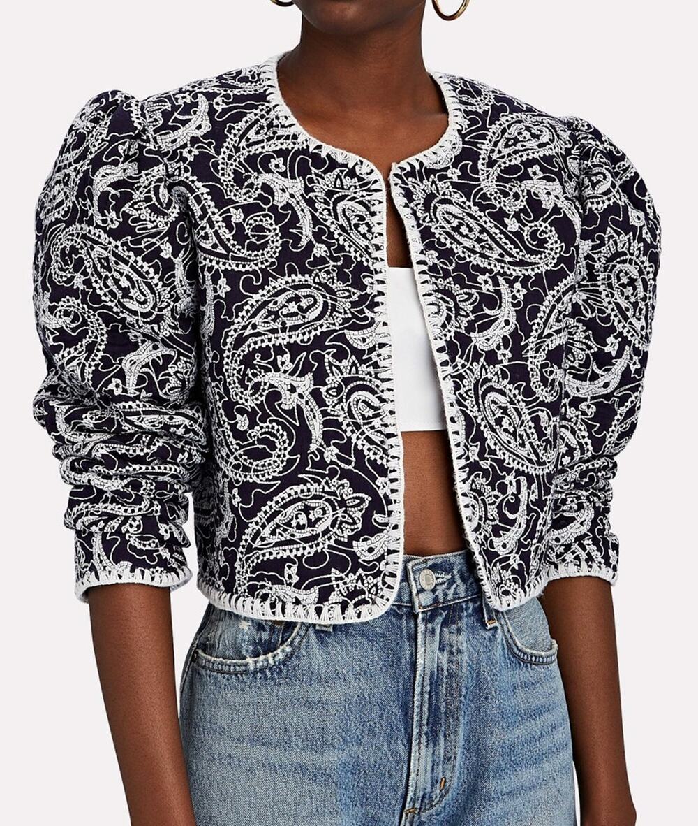 Sea New York Theodora Quilted Floral Paisley Cotton Jacket Women's XS